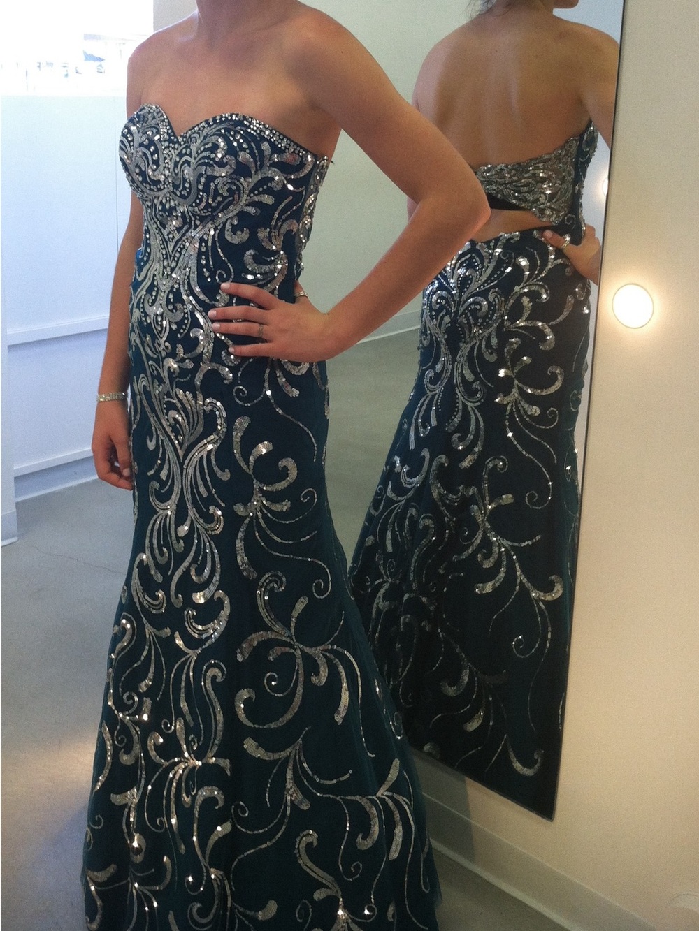 Alyce Paris gown, teal, size 8
